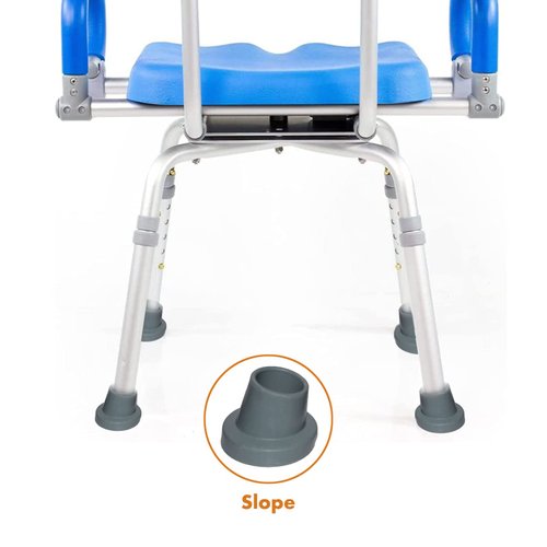 Slope Replacement Feet for Shower Chair Bath Seat, shower stools and transfer bench, non-skid Shower Bench and Tub Transfer Benches Rubber Suction Cup Feet, Metal Insert Reinforced (slope, 1-1/8" I.D)