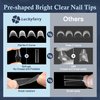 Luckyfairy Extra Long Square Nail Tips, XXL 120Pcs 12 Sizes No C Curve Clear Acrylic Nails Straight Tapered Square Press on False Nail Tips for Nail Extension Nail Art Salon Home DIY