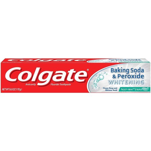 Colgate Baking Soda & Peroxide Whitening Toothpaste Frosty Mint Stripe, 6 Ounce (Pack of 1)