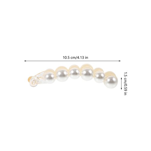 FRCOLOR Pearl Banana Clip, Ponytail Clip Combs, Classic Banana Hair Clips for Thick Thin Fine Hair, Hair Accessories for Girls Women