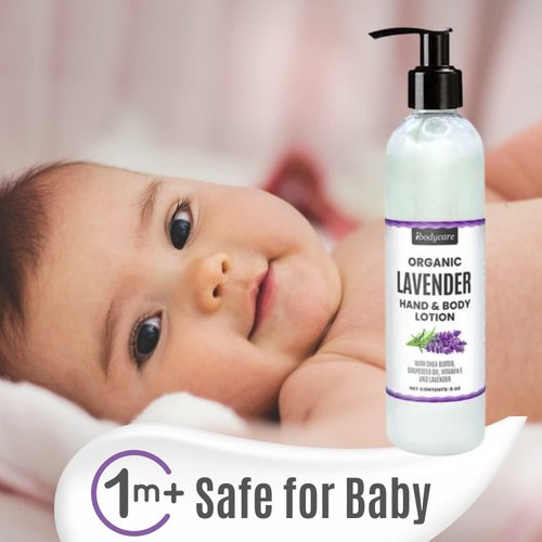 ibodycare Lavender Hand, Face, Body and Massage Lotion with Shea Butter, Grapeseed Oil and Vitamin E for Adults, Kids and Baby, 8 oz, Paraben Free, Organic, Natural, Reduce Scars, Skin Care