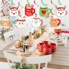 Christmas Gingerbread Mug Cocoa Bar Hanging Swirls Decor, 20Pcs Snowman Elk Santa Coffee Mug Hot Cocoa Bar Ceiling Hanging Streamers Decorations for Christmas Bday Baby Shower New Year Party Supplies