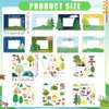 Beeveer 48 Packs Camp Picture Frame Craft Kits Camping Craft DIY Picture Frame Crafts Gifts Bulk with Camp Raccoon Stickers for Classroom Home Party Activities VBS Supplies