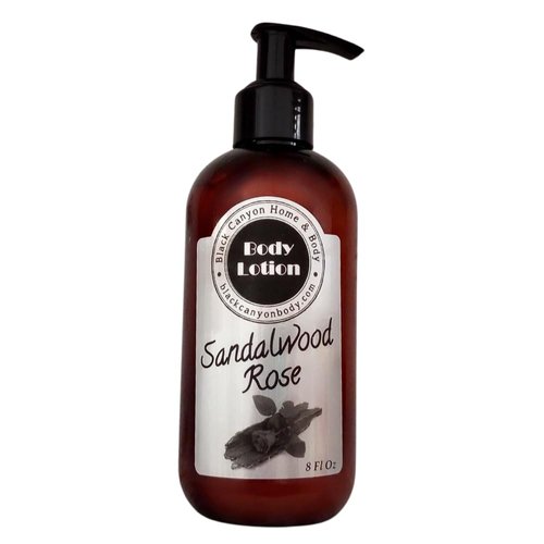 Black Canyon Sandalwood Rose Scented Luxury Body Lotion with Lanolin and Jojoba Oil, 8 Oz