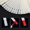 200 Pieces Nail Swatch Sticks Natural Nail Art Practice Tips Fan Shaped Polish Color Display Sticks Square Nail Swatches with Screw
