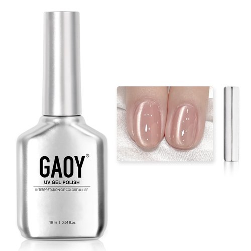 GAOY Glassy Cat Eye Gel Nail Polish, 16ml Glitter Holographic Nail Polish with Magnet, Reflective...