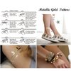 8 Sheets Metallic Gold Temporary Tattoos, Muulaii Shimmer Waterproof Fake Tattoos Long Lasting Gold Silver Glitter Stickers in Bracelets, Back, Wrist and Arm Bands
