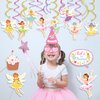 30Pcs Fairy Hanging Swirl Decoration Fairy Theme Ceiling Whirl Hanging Party Supply for Girl Birthday Party Decorations, Baby Shower Party Hanging Decor