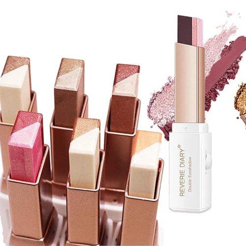 3pcs Two-color Eye shadow Stick Set, Makeup Pen Color Gradient Eye shadow Rotation Flash Radiation Eye shadow Stick Durable Women's Eye Makeup Eye shadow Stick Set Waterproof Sweat Proof (146)