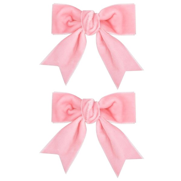 Spenlly 2Pcs Baby Girls Velvet Bow Hair Clips Bow Kids Little Girls Hair Barrettes Hair Accessories (Pink)