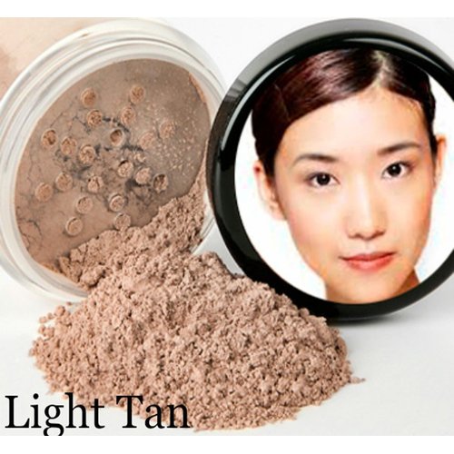 3pc Mineral Makeup Set (Light Tan) Bare Skin Kit Powder Matte Foundation Organic