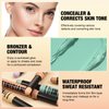 Jolilab 4 Color Contour Stick Concealer Stick Cream Palette Contour Multifunctional Contouring Makeup Kit for Face Highlighter Makeup Stick Set Long Lasting & Waterproof(02+03+04+06, 1)