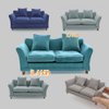 iLAND Modern Dollhouse Furniture on 1/12 Scale of Miniature Sofa for Dollhouse Living Room (Turquoise Blue Velvet)