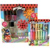 Zag Miraculous Ladybug Nail Polish Set and Lip Gloss Bundle- Includes 3 Nail Polishes, 2 Glitter Pots, 20 Faux Nails and Gemstone Sticker Sheet with 7 Flavored Lip Glosses, Medium