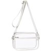 PACKISM Clear Purses for Women Stadium - Clear Bag Stadium Approved Crossbody Bag with Adjustable Strap for Concerts Sporting Events, White