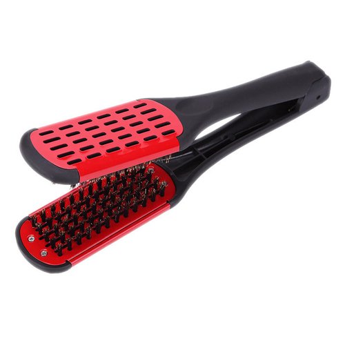 Wismee Boar Bristle Double Sided Anti-Static Straightening and Styling Hair Brush Comb (Red)