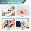 AdirMed Sharps Disposal Container with Flip Open Lid - Biohazard and Syringe Disposal Container - Ideal for Home, Clinic, Office, Barber Use with Flip-Open - (1 Quart, 6-Pack)