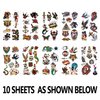 JoyfulGlam 76 Pcs Retro Temporary Tattoos Classic Old School Colorful Tattoos Stickers Flowers Snake Adult Men Women Body Art