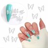 48Pcs 3D Metal Butterfly Bows Nail Charms Silver Golden Bows Bowknots Butterfly Nail Art Alloy Luxury Charms for Nail Art Jewelry Making Crafts DIY Manicure Accessories