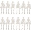 Ishang Glow in The Dark Fake Skeleton Set of 12 pcs, Night Light Illusion Luminous Realistic Plastic Fake Skull Spooky Ghost for Halloween Trick Toys Wall Hanging Decorative Props (White)