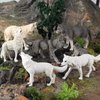 RCOMG 8PCS Wolf Toy Figures, Realistic Wild Animal Wolf Figurines Plastic Jungle Forest Animal Toys Figurines for Kids Boys Girls