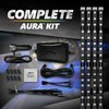 OPT7 Aura Pro Interior Car Lights with Smart App Control, Color Change, Music Sync Inside Ambient Lighting Kit, Car LED Lights Under Dash Accessories, Charger Adapter 12V, 4pc Single Row LED Strip