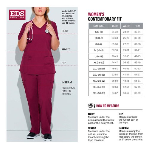 Dickies EDS Essentials, Mock Wrap Top Scrubs for Women with Four-Way Stretch and Moisture Wicking DK625, M, Ciel