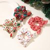 6pc Christmas Bow Scrunchies for Hair Women Girls Cute Bunny Ear Hair Scrunchie Hair Bands Pontail Scrunchy Hair Accessories