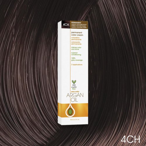 One n Only Argan Oil Permanent Color Cream - 4CH Medium Chocolate Hair Color Unisex 3 oz