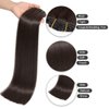Clip in Hair Extensions Real Human Hair 100% Brazilian Virgin Human Hair 8pcs Per Set with 18Clips Double Weft Clip in Human Hair Extensions (16 Inch, #2 Dark Brown Hair Extensions)