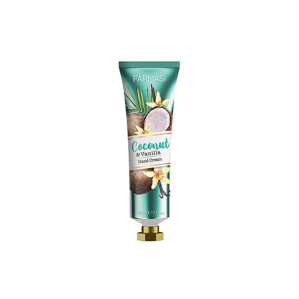 FARMASi Hand Cream, for Dry, Moisturizer, Silky Softness, Hydrating 1 fl. oz. / 30 ml (Coconut & Vanilla)