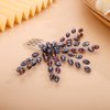 BERYUAN Cute Crystal Comb for Bride Beads Hair Comb for Women Girls Purple