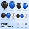 Black Blue Silver Balloon Garland Kit, Blue Silver Balloon Garland Kit with Black Blue and Silver Latex Balloons, Black Blue Silver Balloon Arch Kit for Boys Men Birthday Party Decorations