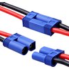 Youme 4pcs EC5 to Deans T Male Female Plug Connector Adapter Conversion Cable Wire for RC Lipo Battery Balance Charger RC Car Truck Boat Motor Controller ESC
