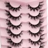 MIKIWI Fluffy False Eyelashes Crisscross Dramatic Faux Mink Eyelashes Wispy Cat Eye Lashes Volume Look 7 Pairs