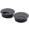 2pcs 2 inch Desk Wire Cord Cable Grommets Hole Cover for Office PC Desk Cable Cord Organizer Plastic Cover Black (Black-2Pcs)
