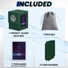 Infinity Guard Card Deck Box for MTG with Commander Display for 100+ Double Sleeved Cards, Magnetic Card Storage Box Fits for TCG Sports Trading Cards (Green&Grey)