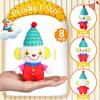 Zomiboo 8 Pack Cute Clown Plush Doll Stuffed Circus Clown Plush Toy Doll Stuffed Doll Keychain for Carnival Birthday Holiday Party Favors Gift Decoration
