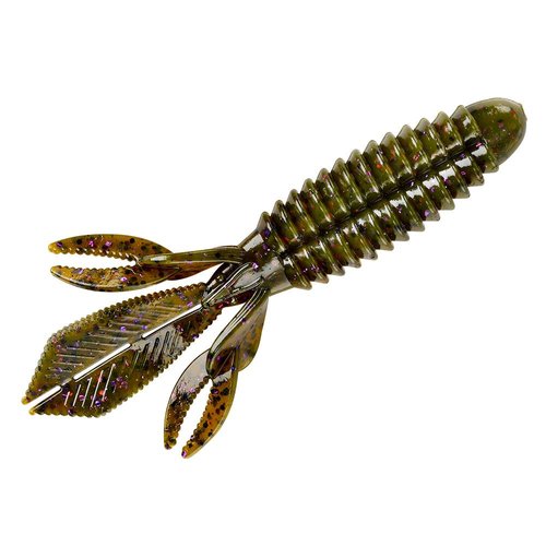 Yum Lures YWBG444 Wooly Bug Fishing Bait, Green Pumpkin/Purple, 4.25"