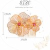 Hermoli Gold Wedding Pearl Hair Comb Flower Bridal Hair Combs Handmade Headpiece for Women
