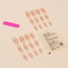 Mkwntg French Tip Press on Nails Medium Length Almond Shaped Fake Nails Glossy Nude Gradient French False Nails Natural Artificial Acrylic Nails Reusable Glue on Nails for Women Girls Daily Wear 24Pcs