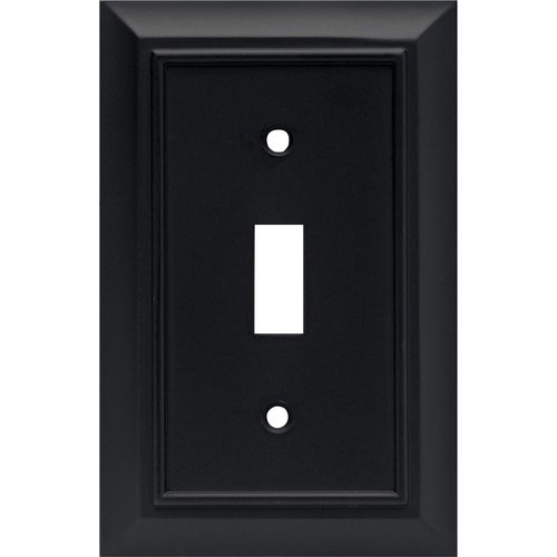Franklin Brass 64219 Architectural Single Toggle Switch Wall Plate / Switch Plate / Cover, Flat Black, Packaging May Vary
