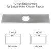 COOLWEST Square Deck Plate 10 Inch Hole Cover Escutcheon for Single Hole Kitchen Faucet, Rectangle Stainless Steel Rectangular 3-hole Cover Faucet Plates