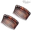 Parcelona French Swirl Set of 2 Celluloid Acetate Brown Tortoise Shell Side Hair Combs