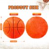 Jetec 2 Pcs Sports Pillow Fluffy Soft Throw Pillow Cute Shaped Sports Decor Round Plush Pillow Sport Theme Cushion Stuffed Pillow for Bedroom Decoration (Basketball)