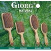 Giorgio Eco Friendly Wooden Bristle Hairbrush - Small Detangling Brush and Hair Growth Brush for Thick or Long Hair - Oval Paddle Hair Brush Made with Anti Static Beechwood, Silicone Massage Cushion