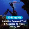 Innovative Scuba Concepts Deluxe Scuba Diving Tool Kit - Ultimate Multi Tool Repair Tool Set for Diving & Scuba Gear with Nylon Zip Case - Includes 10 Piece O Ring Kit & 1st Stage Scuba Wrenches