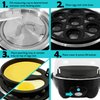 Elite Gourmet EGC-007B# Rapid Egg Cooker, 7 Easy-To-Peel, Hard, Medium, Soft Boiled Eggs, Poacher, Omelet Maker, Auto Shut-Off, Alarm, 16-Recipe Booklet, Black