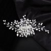 Teyglen Crystal Bride Wedding Hair Comb Silver Pearl Rhinestone Hair Piece for Bride Pearl Wedding Hair Side Comb Flower Bridal Hair Accessories for Women Girls(Silver)