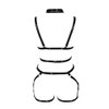 PETMHS Women's Punk Cut Out Harness Body Full Strappy Lingerie Waist Garter Belts Set Elasticity Bralette Goth EDC Halloween Club Party Dance Rave Wear (Black)